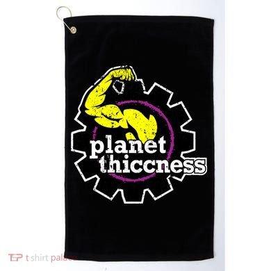 Planet Thiccness Gym Thickness Funny Joke Workout Lover Golf Towel