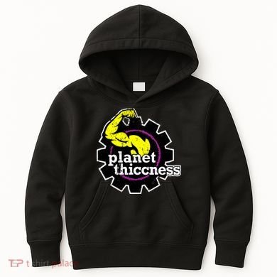 Planet Thiccness Gym Thickness Funny Joke Workout Lover Kids Hoodie