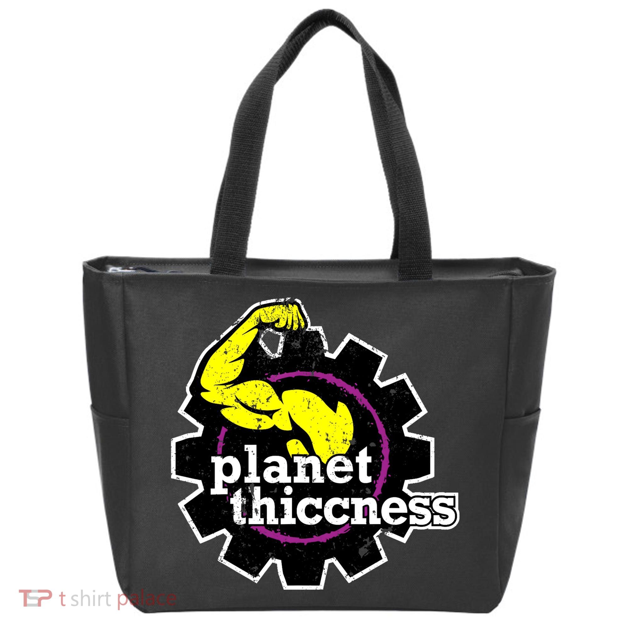 Planet Thiccness Gym Thickness Funny Joke Workout Lover Tote Bag