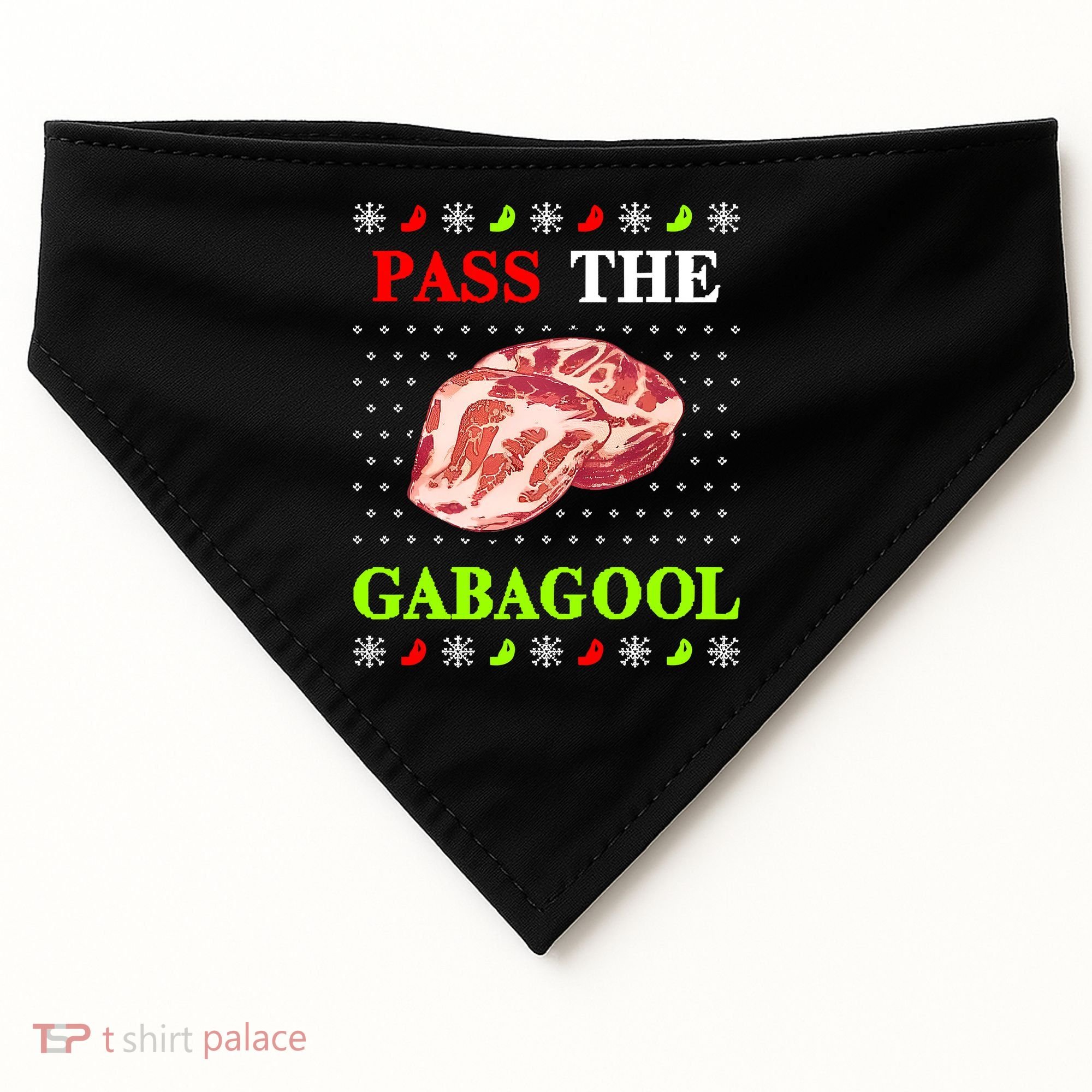 Pass the Gabagool Tacky Ugly Christmas USA-Made Doggie Bandana