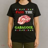 Pass the Gabagool Tacky Ugly Christmas T-Shirt thumb 4