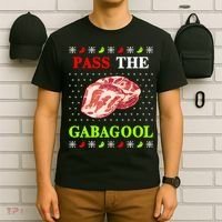 Pass the Gabagool Tacky Ugly Christmas T-Shirt thumb 6