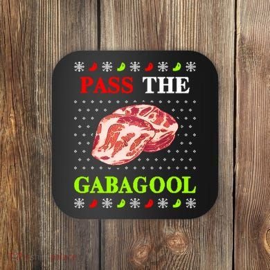 Pass the Gabagool Tacky Ugly Christmas Coaster