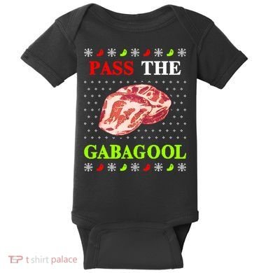 Pass the Gabagool Tacky Ugly Christmas Baby Bodysuit