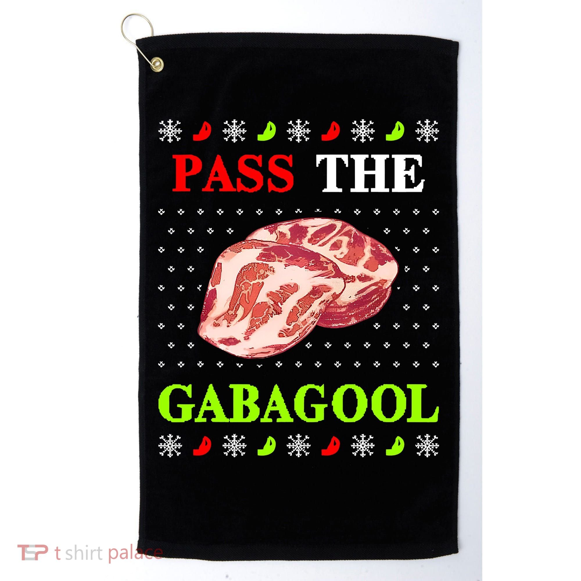 Pass the Gabagool Tacky Ugly Christmas Golf Towel