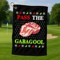 Pass the Gabagool Tacky Ugly Christmas Golf Towel thumb 1