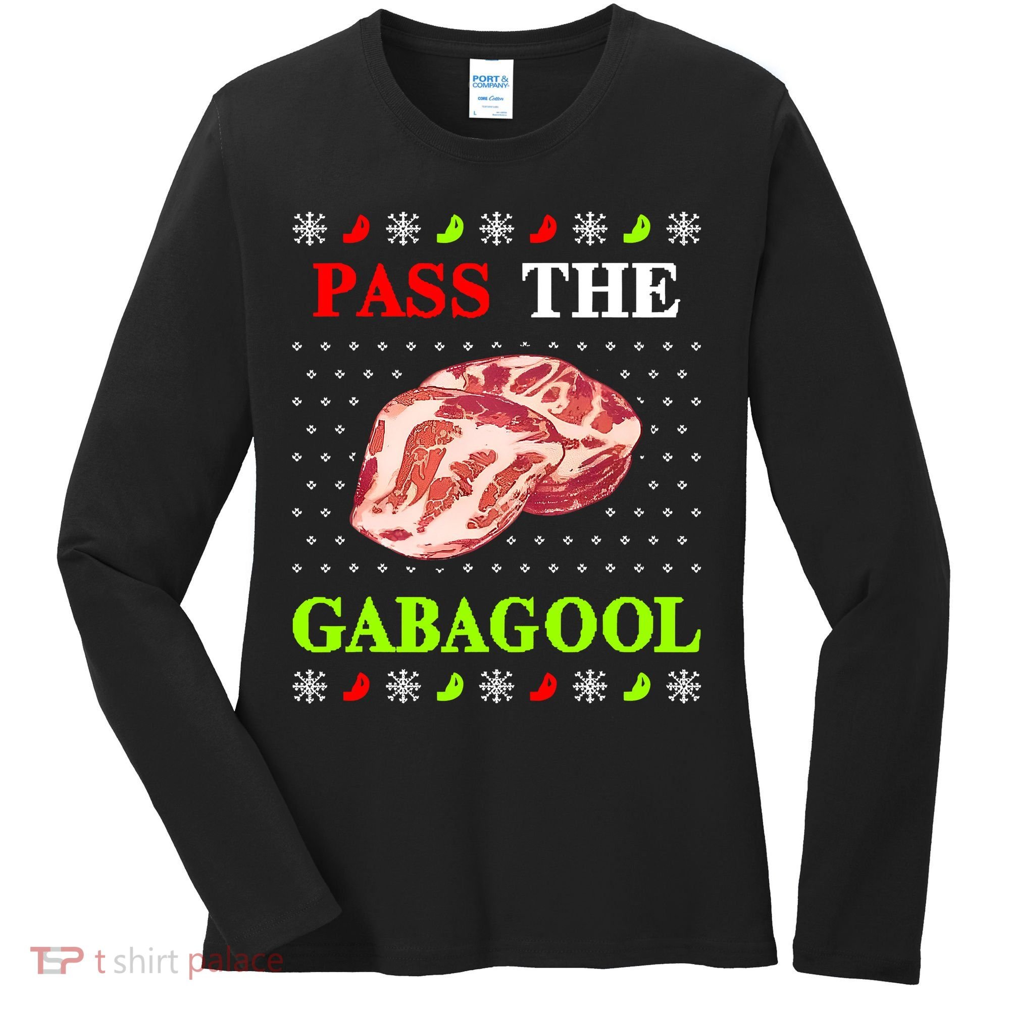 Pass the Gabagool Tacky Ugly Christmas Women's Long Sleeve Shirt