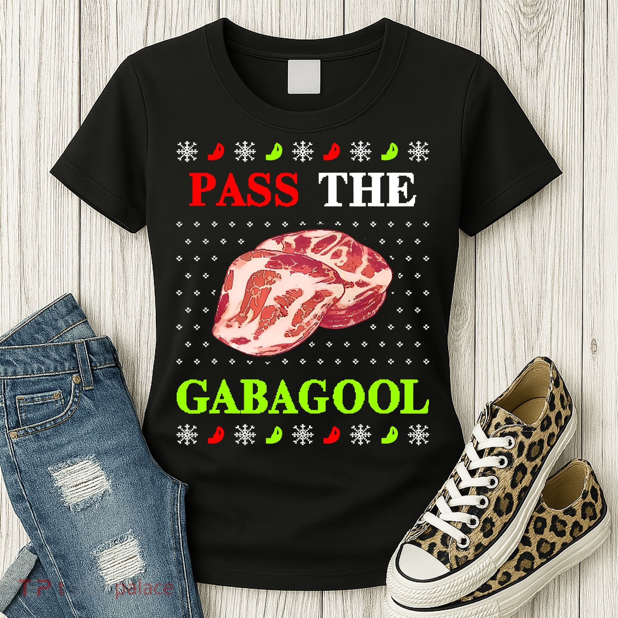 Pass the Gabagool Tacky Ugly Christmas Women's T-Shirt