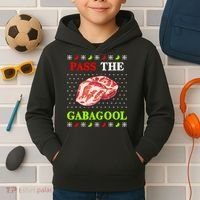 Pass the Gabagool Tacky Ugly Christmas Kids Hoodie thumb 2