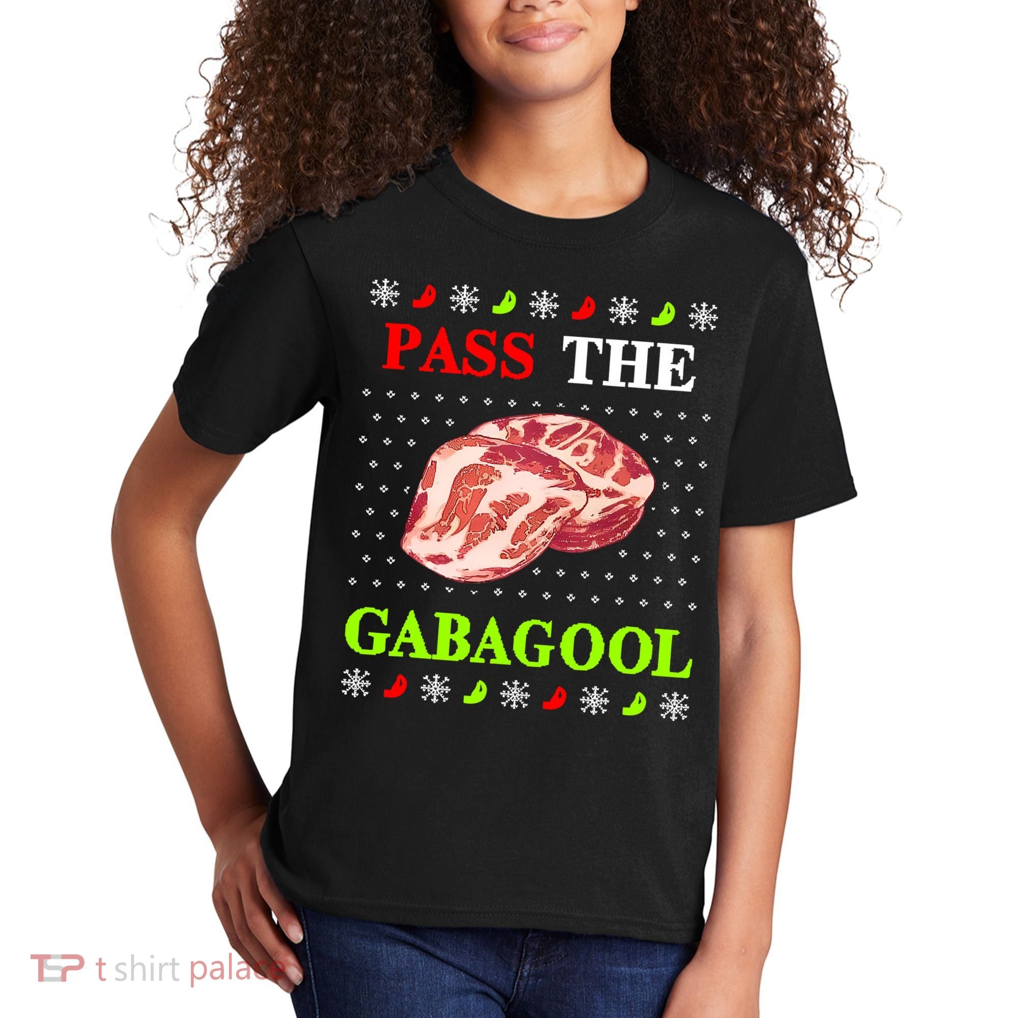 Pass the Gabagool Tacky Ugly Christmas Kids T-Shirt