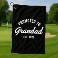 Promoted To Grandad 2026 Golf Towel thumb 1