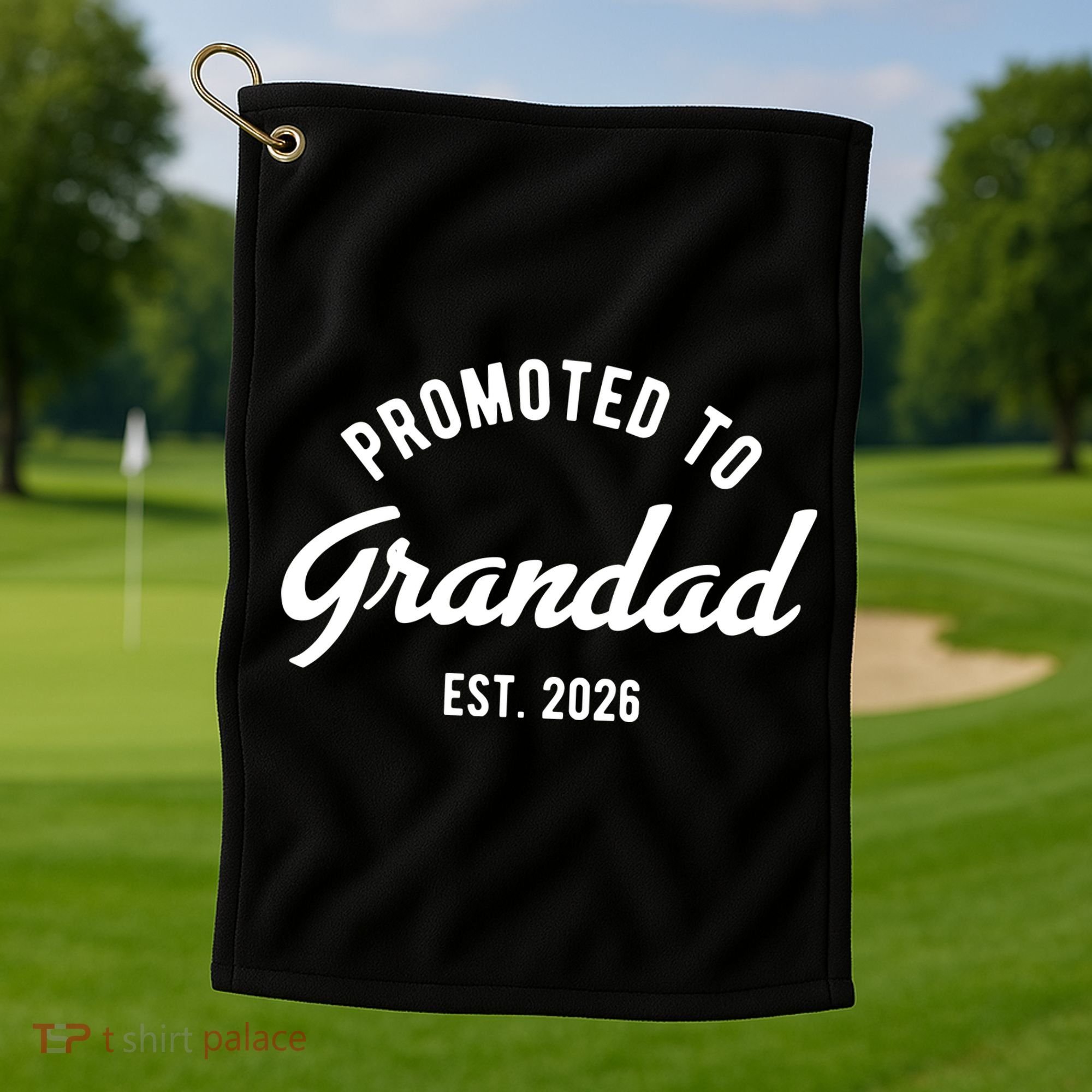 Promoted To Grandad 2026 Golf Towel