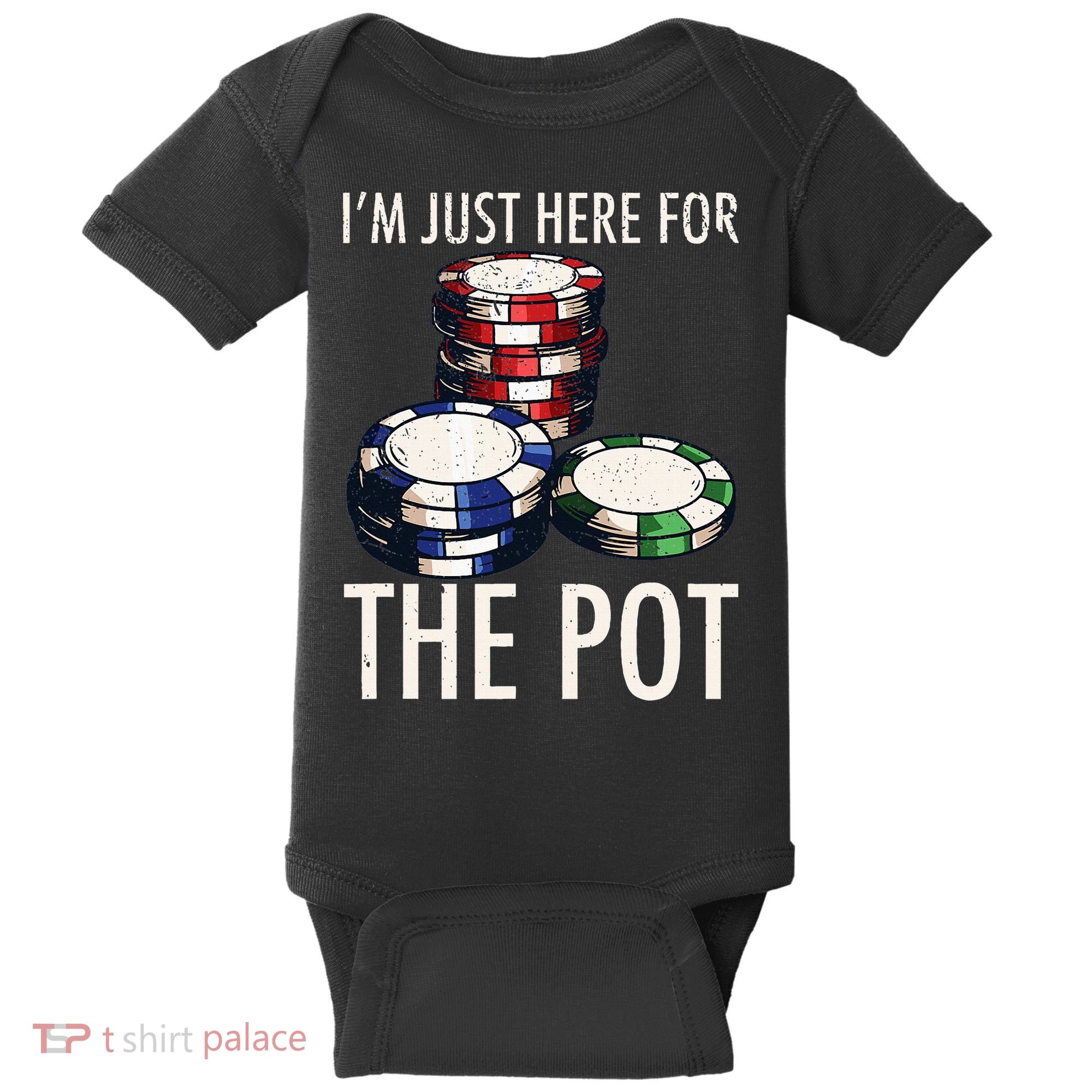 Poker Texas Holdem Gambling Pot Cards Player Baby Bodysuit