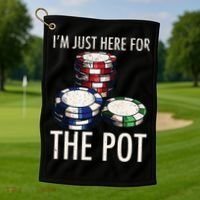Poker Texas Holdem Gambling Pot Cards Player Golf Towel thumb 1