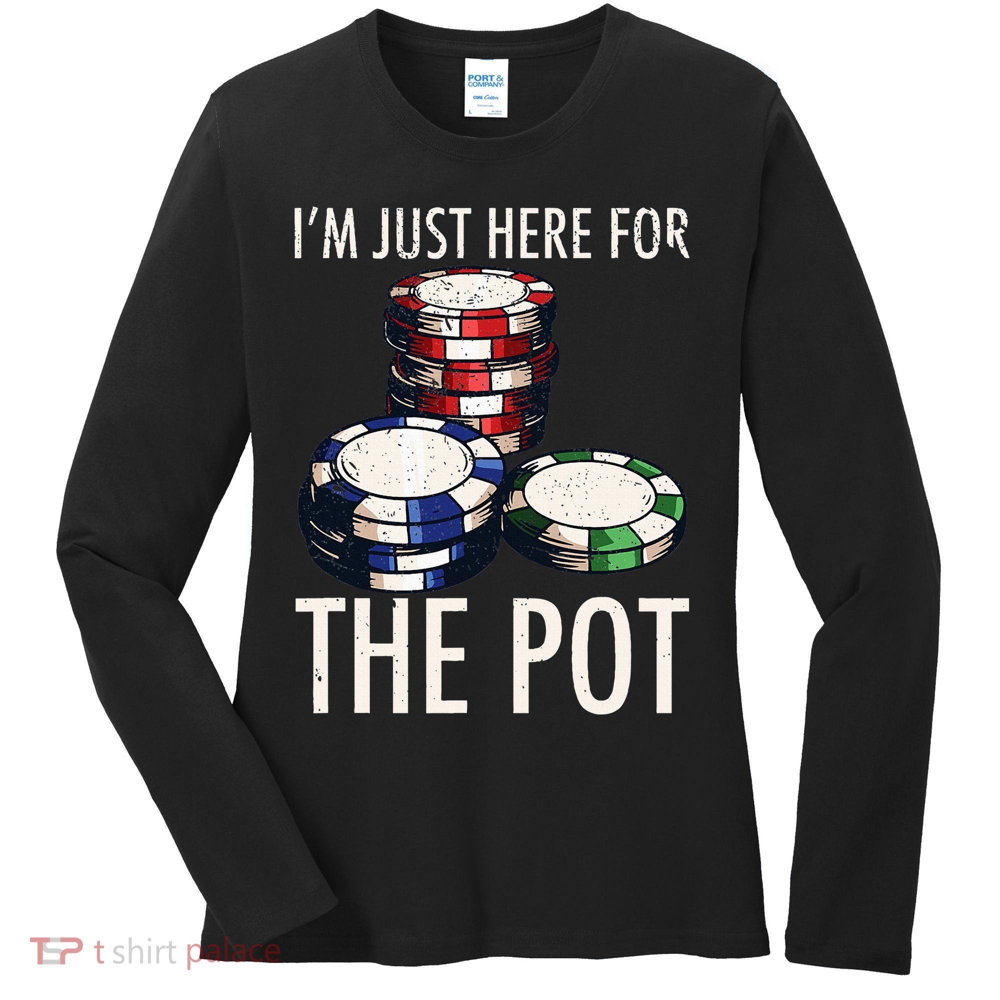 Poker Texas Holdem Gambling Pot Cards Player Women's Long Sleeve Shirt