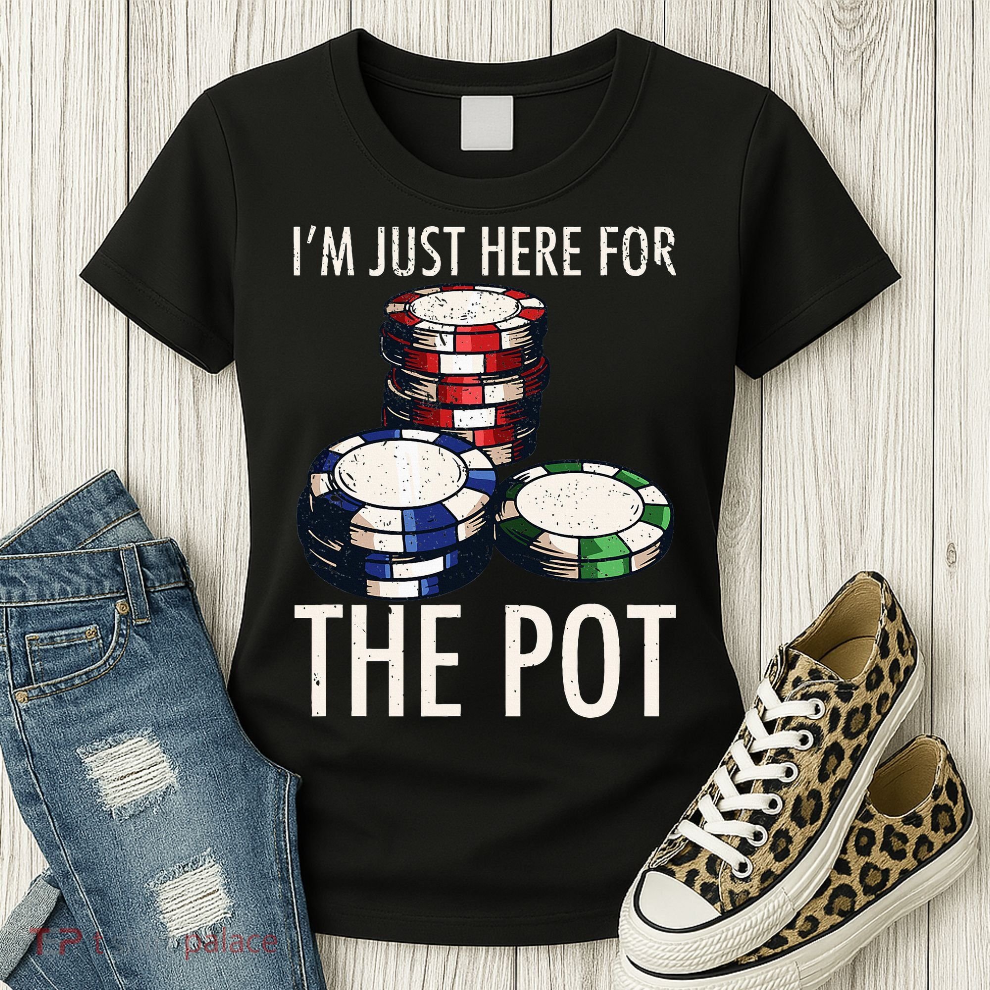 Poker Texas Holdem Gambling Pot Cards Player Women's T-Shirt