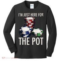 Poker Texas Holdem Gambling Pot Cards Player Kids Long Sleeve Shirt thumb 0