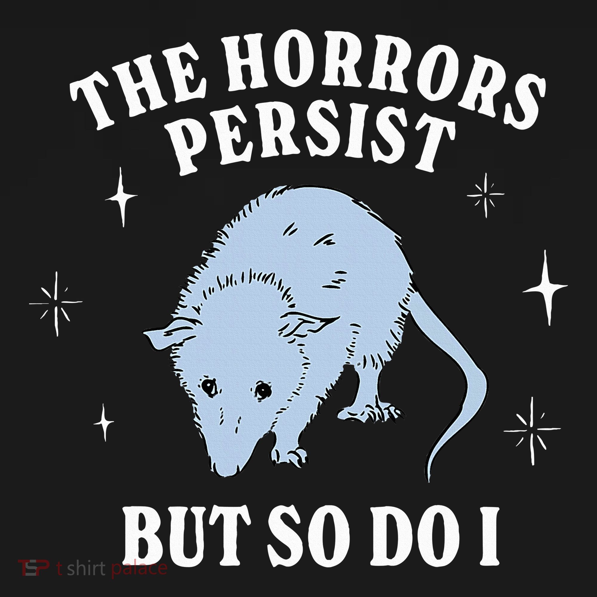 Possum The Horrors Persist But So Do I Pom Pom 12in Knit Beanie