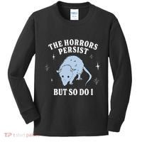Possum The Horrors Persist But So Do I Kids Long Sleeve Shirt thumb 0