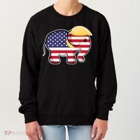 Pro Trump Hair Elephant Red White Blue Flag Republican Gift Women's Sweatshirt thumb 0