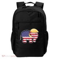 Pro Trump Hair Elephant Red White Blue Flag Republican Gift Backpack thumb 0