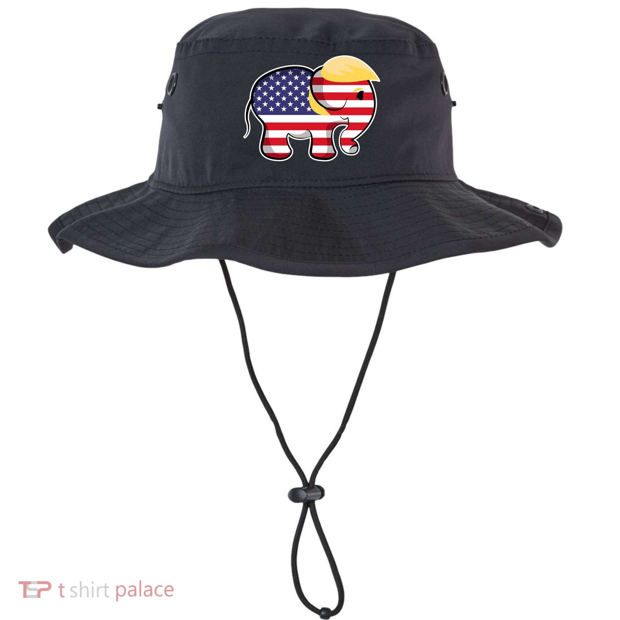 Pro Trump Hair Elephant Red White Blue Flag Republican Gift Bucket Hat
