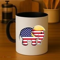 Pro Trump Hair Elephant Red White Blue Flag Republican Gift Coffee Mug thumb 4