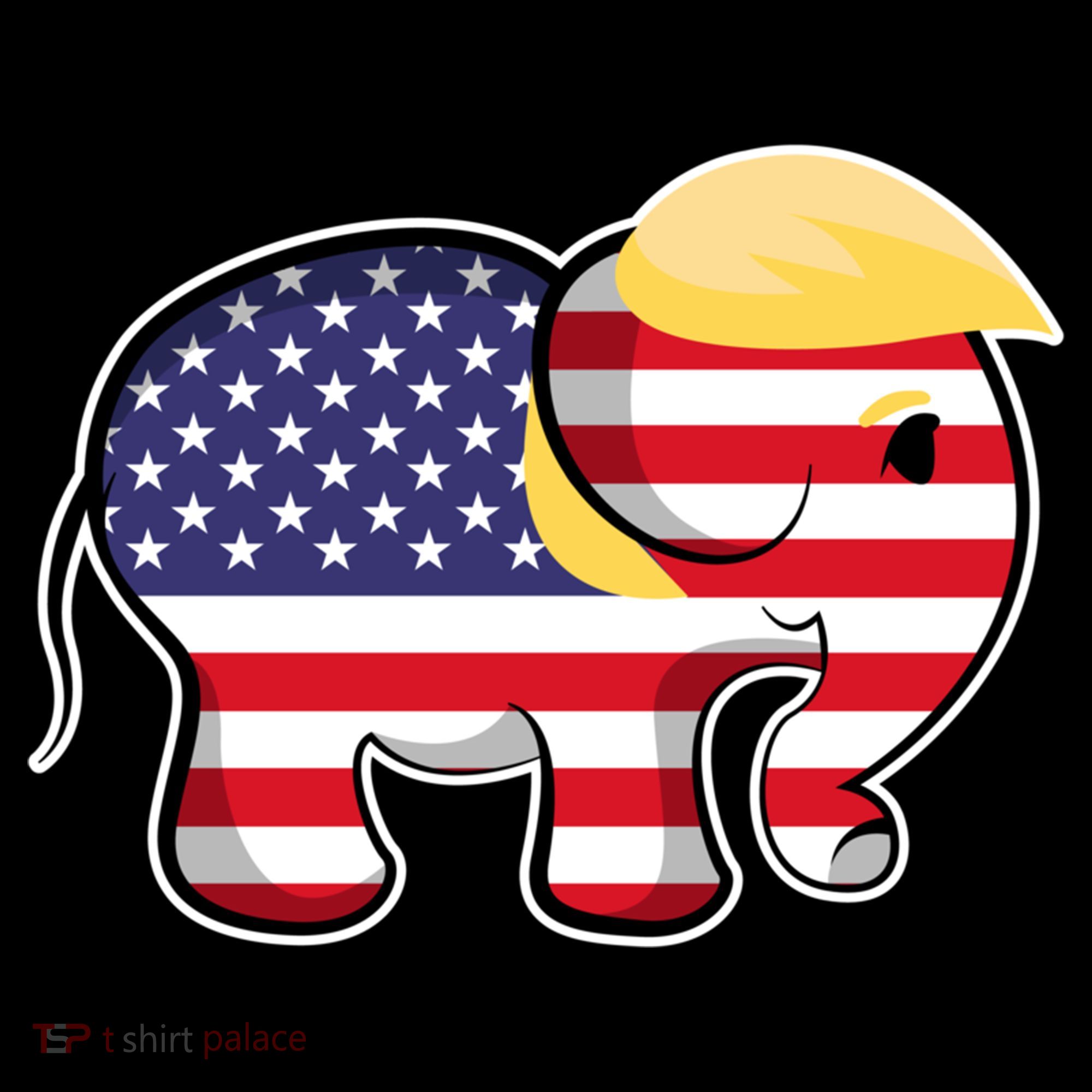 Pro Trump Hair Elephant Red White Blue Flag Republican Gift Coffee Mug