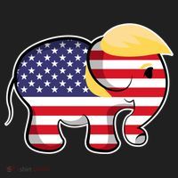 Pro Trump Hair Elephant Red White Blue Flag Republican Gift Beanie thumb 2