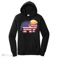 Pro Trump Hair Elephant Red White Blue Flag Republican Gift Women's Hoodie thumb 0