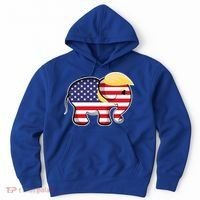 Pro Trump Hair Elephant Red White Blue Flag Republican Gift Hoodie thumb 0