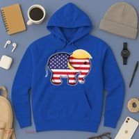Pro Trump Hair Elephant Red White Blue Flag Republican Gift Hoodie thumb 3