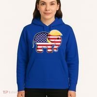 Pro Trump Hair Elephant Red White Blue Flag Republican Gift Hoodie thumb 5