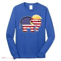 Pro Trump Hair Elephant Red White Blue Flag Republican Gift Long Sleeve Shirt thumb 0
