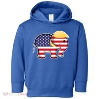 Pro Trump Hair Elephant Red White Blue Flag Republican Gift Toddler Hoodie thumb 0