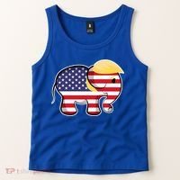 Pro Trump Hair Elephant Red White Blue Flag Republican Gift Tank Top thumb 2