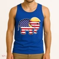 Pro Trump Hair Elephant Red White Blue Flag Republican Gift Tank Top thumb 3