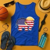 Pro Trump Hair Elephant Red White Blue Flag Republican Gift Tank Top thumb 4