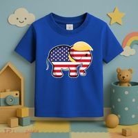 Pro Trump Hair Elephant Red White Blue Flag Republican Gift Toddler T-Shirt thumb 3