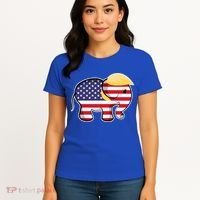 Pro Trump Hair Elephant Red White Blue Flag Republican Gift Women's T-Shirt thumb 4