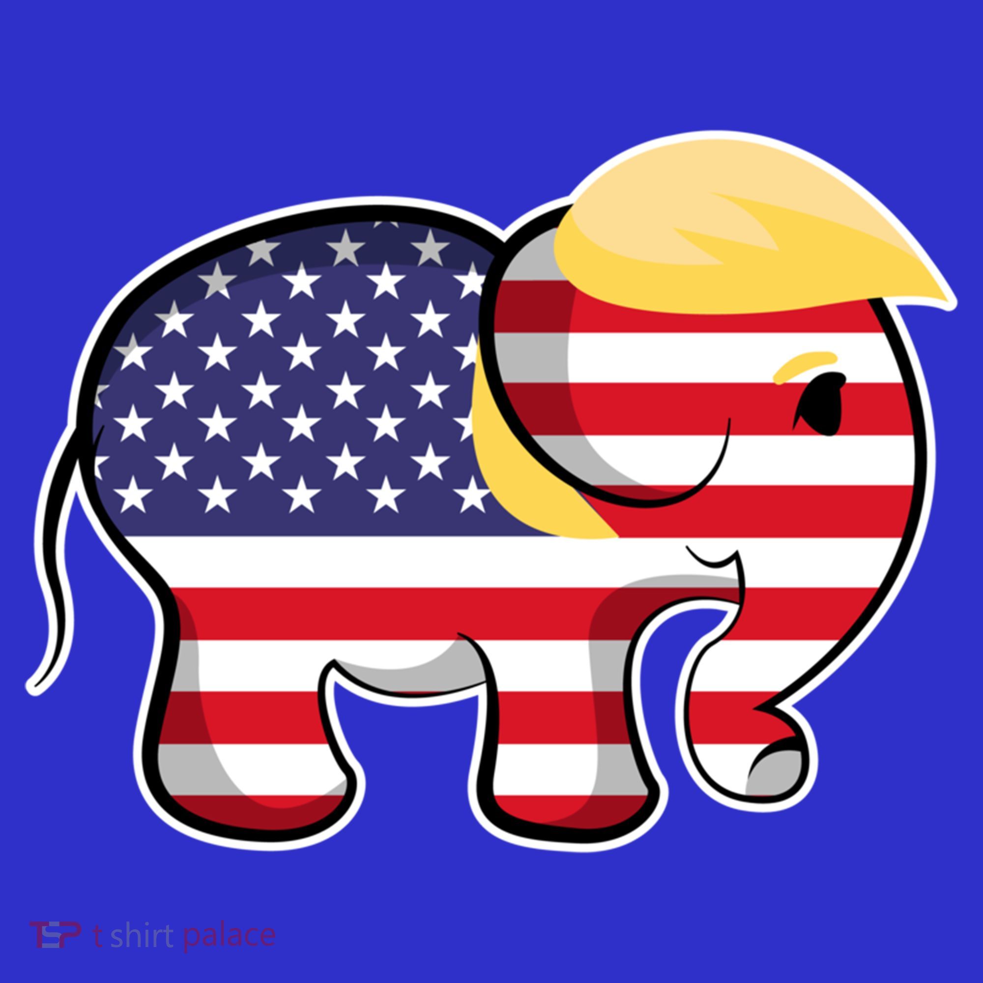 Pro Trump Hair Elephant Red White Blue Flag Republican Gift Women's T-Shirt