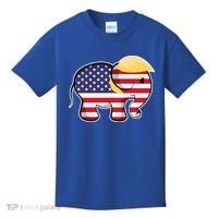 Pro Trump Hair Elephant Red White Blue Flag Republican Gift Kids T-Shirt thumb 0