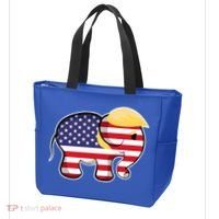 Pro Trump Hair Elephant Red White Blue Flag Republican Gift Tote Bag thumb 3