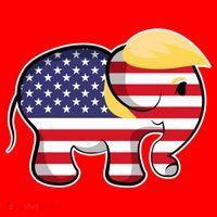 Pro Trump Hair Elephant Red White Blue Flag Republican Gift Santa Hat thumb 1