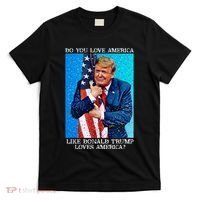 Patriotic Trump Hugging Flag Pro Trump Republican Gifts T-Shirt thumb 0