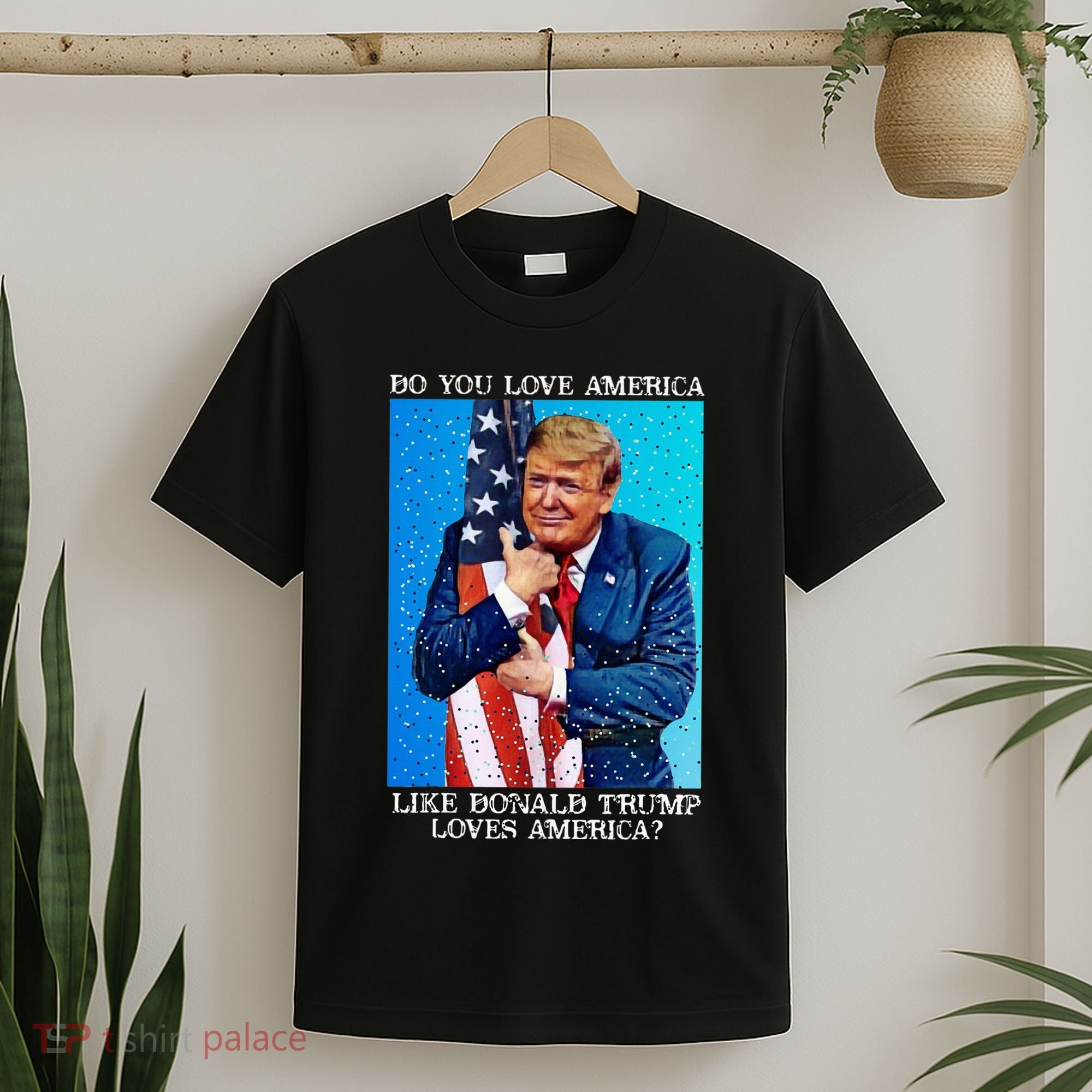 Patriotic Trump Hugging Flag Pro Trump Republican Gifts T-Shirt