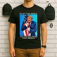 Patriotic Trump Hugging Flag Pro Trump Republican Gifts T-Shirt thumb 6