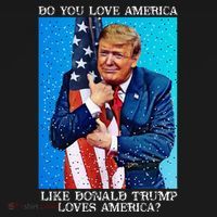 Patriotic Trump Hugging Flag Pro Trump Republican Gifts Polo thumb 3