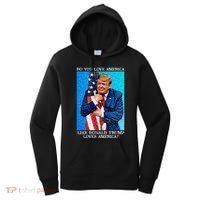 Patriotic Trump Hugging Flag Pro Trump Republican Gifts Women's Hoodie thumb 0