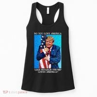 Patriotic Trump Hugging Flag Pro Trump Republican Gifts Women's Tank Top thumb 0